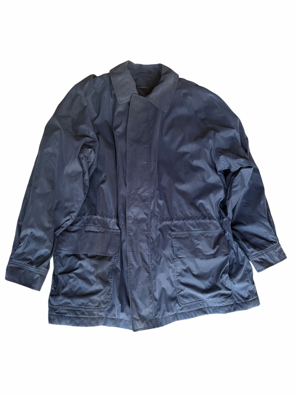Y2K Claiborne Navy Removeable Zip Plaid‎ Liner Utility/Field Jacket